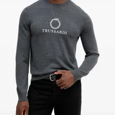 Свитер с принтом логотипа и круглым вырезом