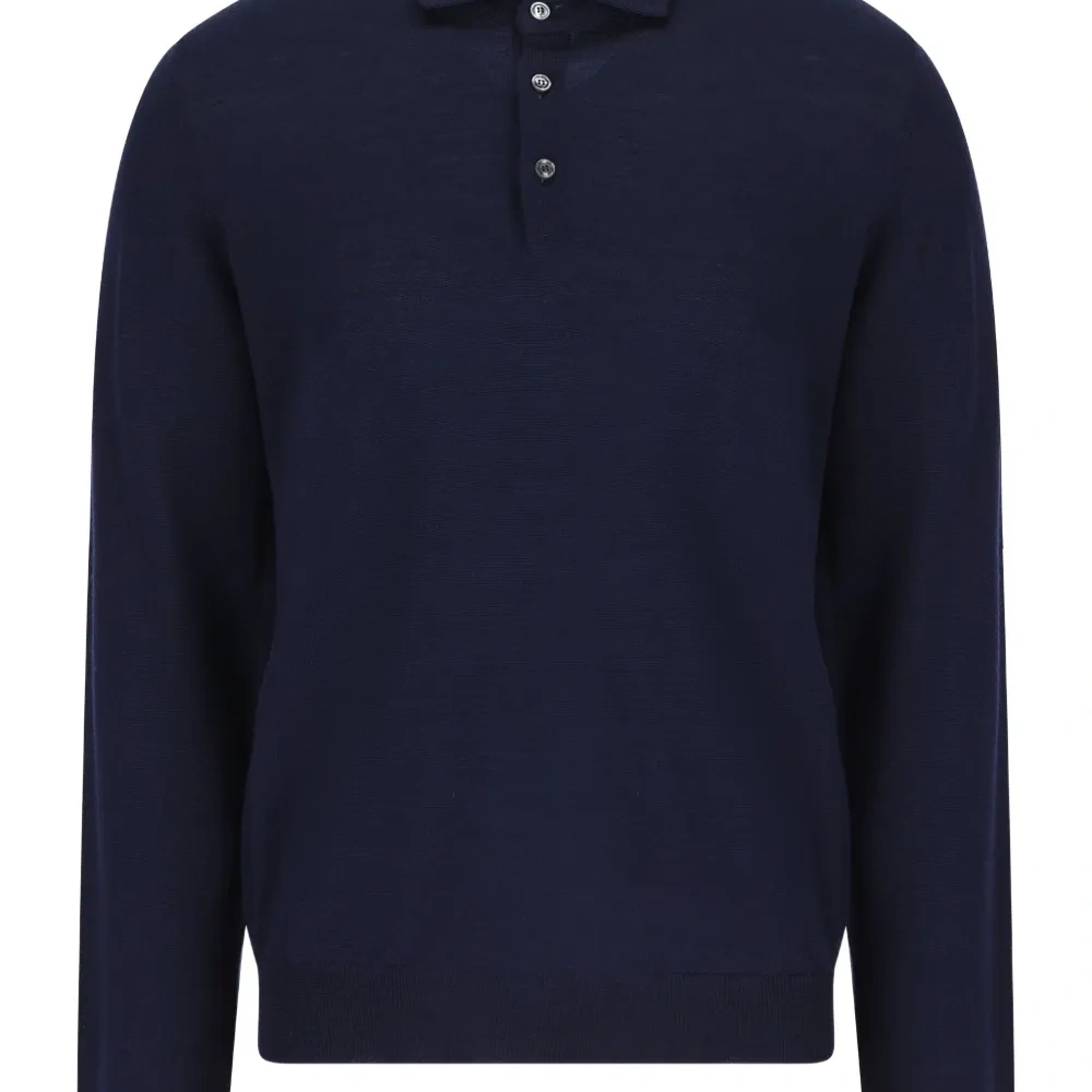 Шерстяное поло на пуговицах