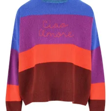 Полосатый свитер с вышитым логотипом