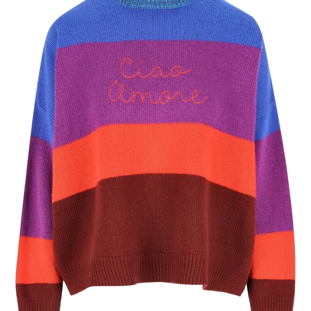 Полосатый свитер с вышитым логотипом