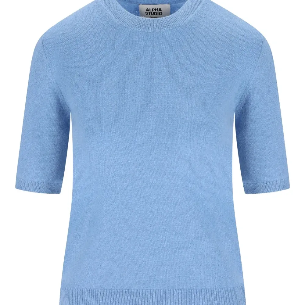 Кашемировый топ с короткими рукавами