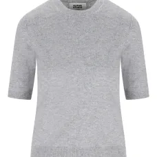 Кашемировый свитер с короткими рукавами