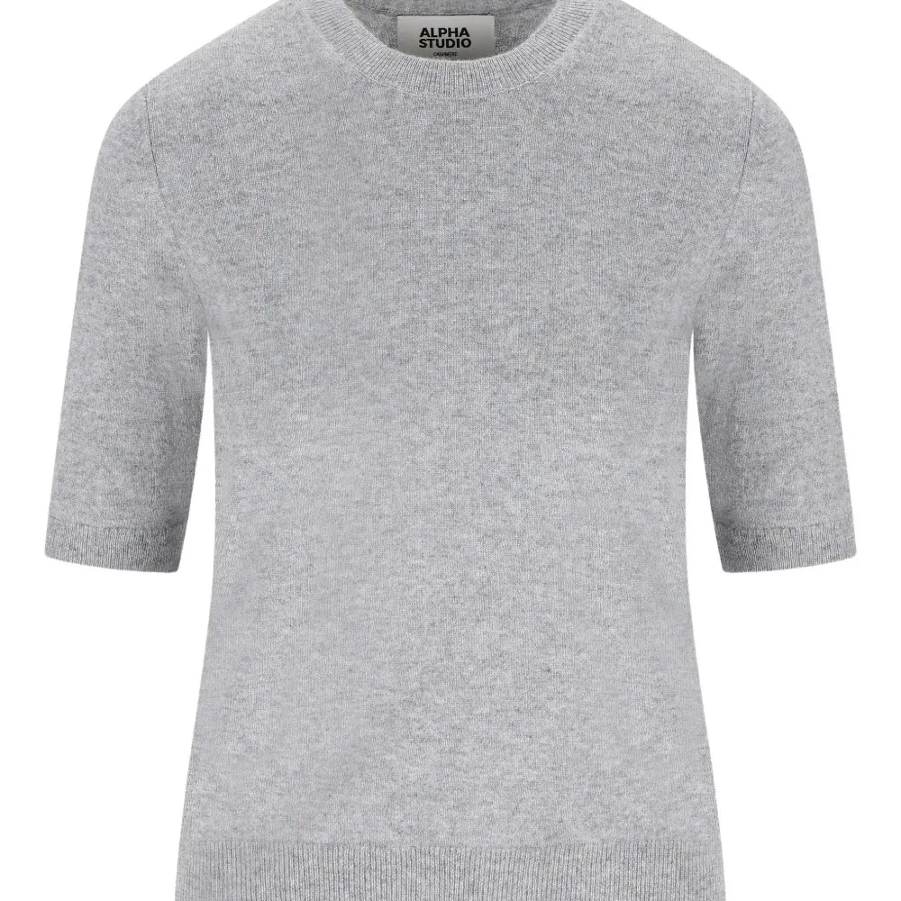 Кашемировый свитер с короткими рукавами