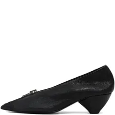 Туфли-лодочки с заострённым носком и молнией, каблук 35 мм