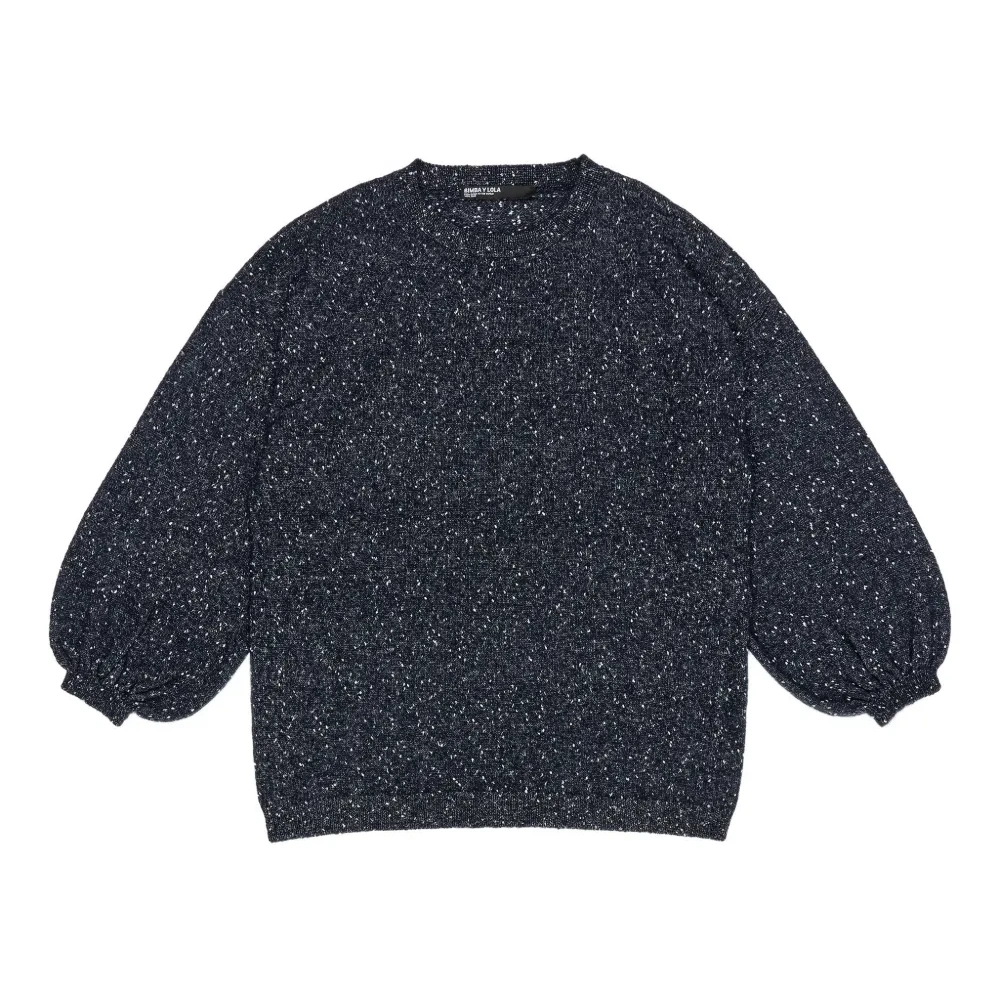 Свитор с крапинками и рукавами "баллон"