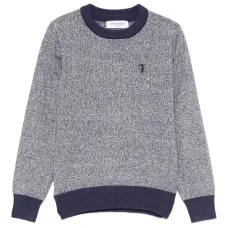 Джемпер с круглым вырезом и крапчатым узором