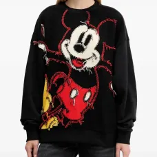 Свитер с графическим рисунком и круглым вырезом Свитер с графическим рисунком и круглым вырезом