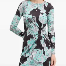 Мини-платье с принтом и узлом