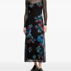 Миди-платье с цветочным принтом