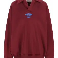 Свитшот с вышивкой и воротником поло