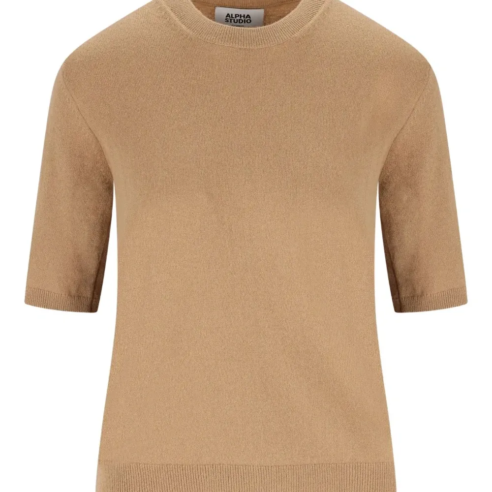 Кашемировый свитер с короткими рукавами