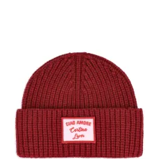 Шапка-бини в рубчик с нашивкой-логотипом