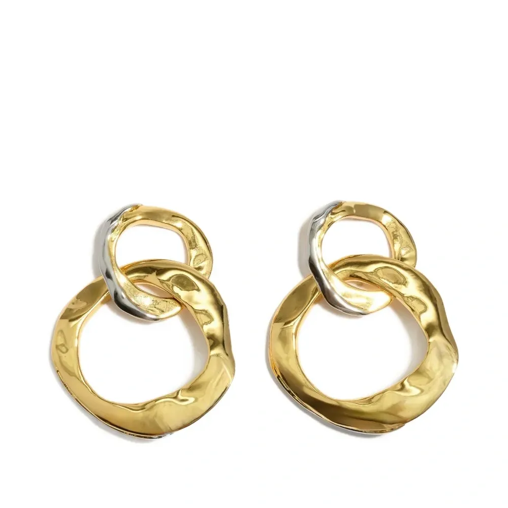 Текстурированные серьги-кольца