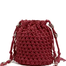 Вязаная сумка-ведро на кулиске