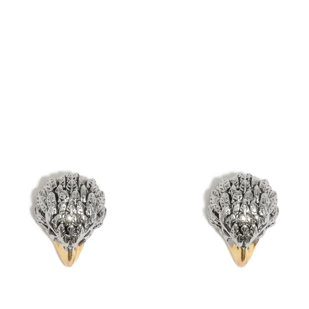 Серьги в виде головы орла из латуни