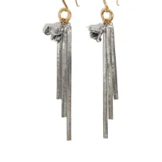 Серьги с кисточками из латуни