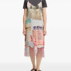 Миди-платье из кружевного лоскутного материала