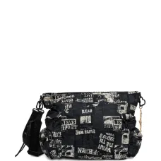 Сумка-сэтчел с застежкой-молнией и газетным принтом