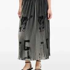 Плиссированная юбка-миди с принтом Плиссированная юбка-миди с принтом