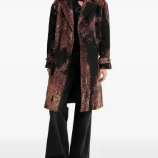 Двубортное пальто с абстрактным узором Двубортное пальто с абстрактным узором