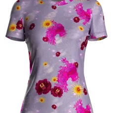 Футболка с абстрактным принтом и короткими рукавами