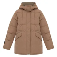 Стёганое пальто-парка с капюшоном