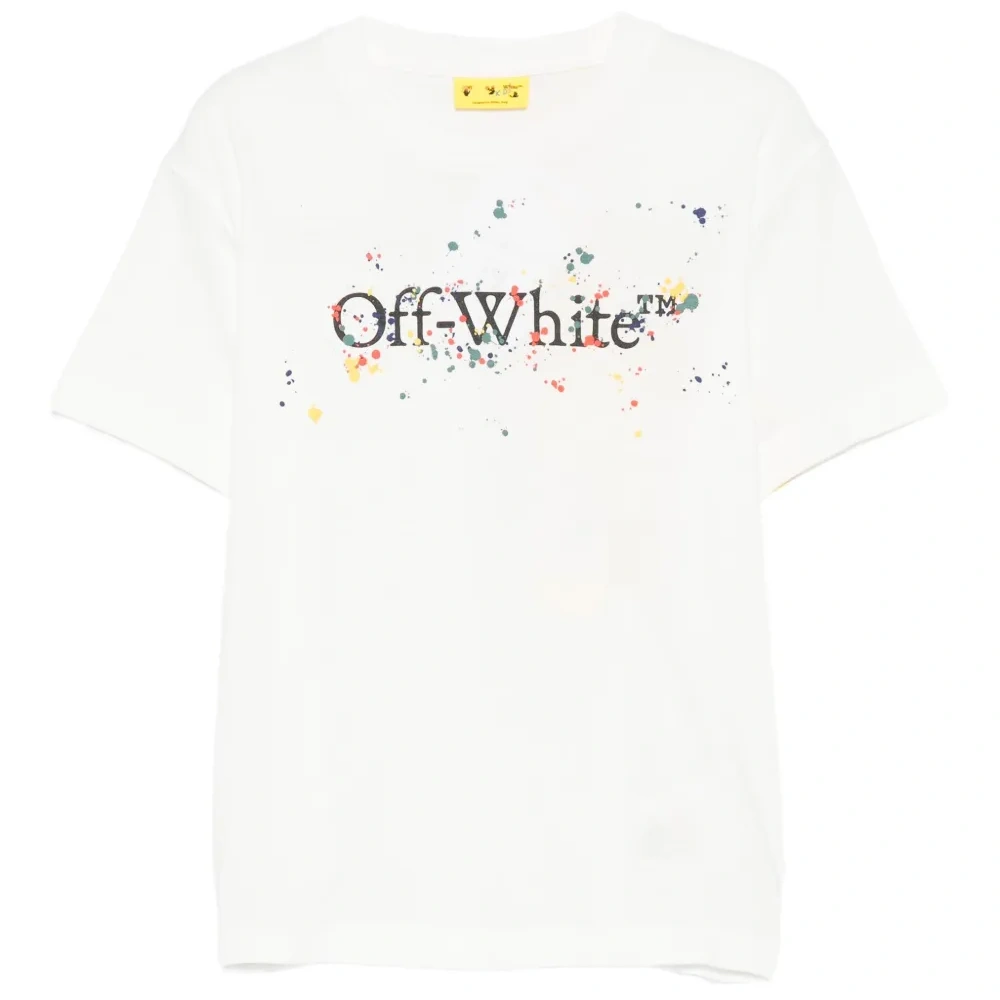 Футболка с принтом логотипа и эффектом брызг краски