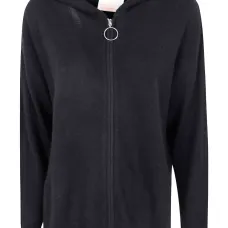 Кашемировый кардиган с капюшоном и застежкой-молнией спереди Кашемировый кардиган с капюшоном и застежкой-молнией спереди