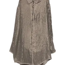 Рубашка с длинными рукавами, украшенная пайетками