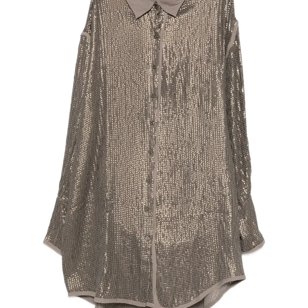 Рубашка с длинными рукавами, украшенная пайетками Рубашка с длинными рукавами, украшенная пайетками