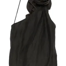 Топ на одно плечо с украшением в виде розы