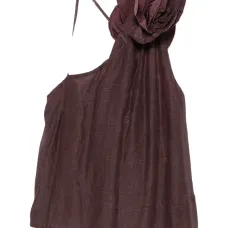 Топ на одно плечо с цветочным декором