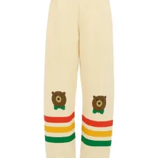 Полосатые брюки с вышивкой в виде медвежонка
