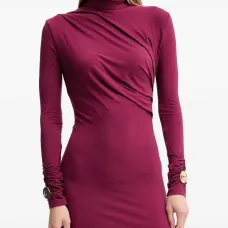 Платье макси с высоким воротником