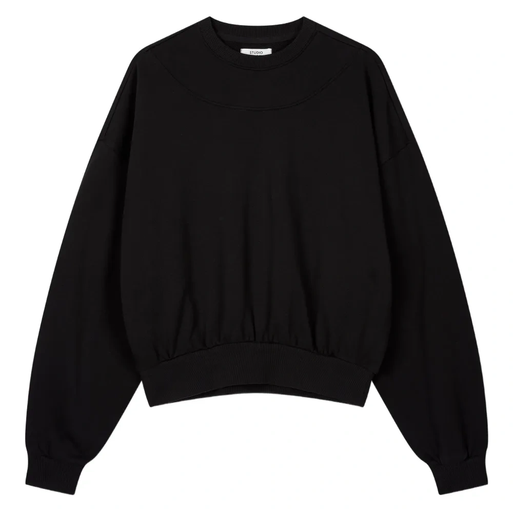 Хлопковый свитшот с круглым вырезом