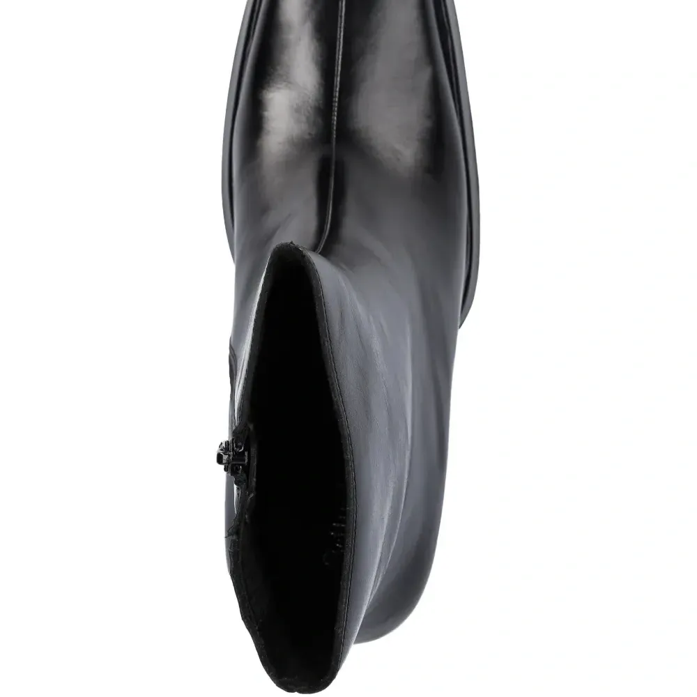 Ботильоны на молнии с квадратным мысом