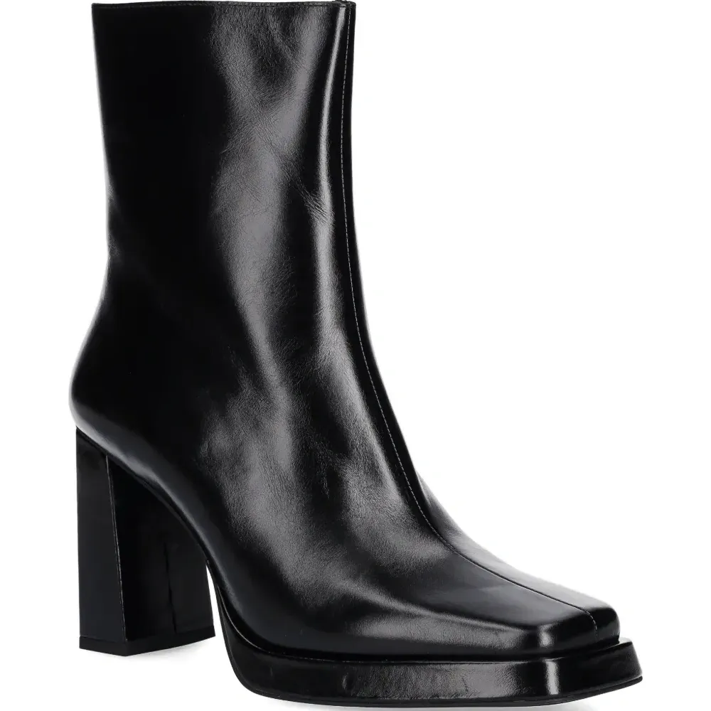 Ботильоны на молнии с квадратным мысом