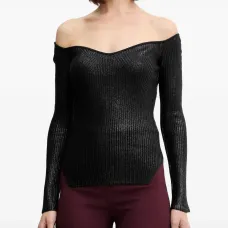 Джемпер с открытыми плечами и длинными рукавами Джемпер с открытыми плечами и длинными рукавами