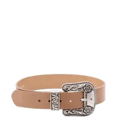 Кожаный ремень с пряжкой в виде цветка