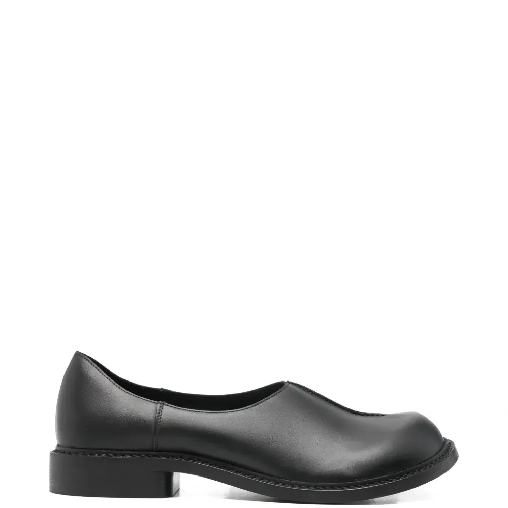 Кожаные лоферы без застёжки