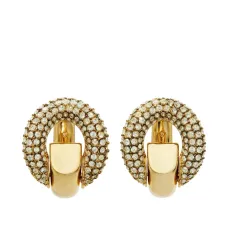 Серьги-кольца с украшением из кристаллов