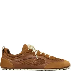 Кожаные кроссовки с вставками из сетки