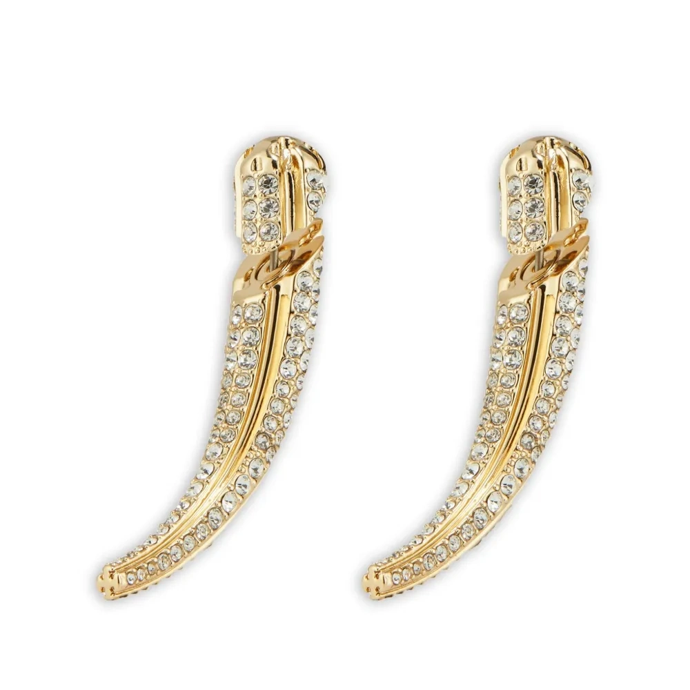 Серьги-шипы с кристаллами pave