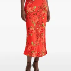 Юбка миди с цветочным принтом