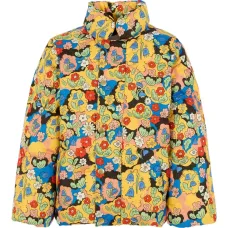 Пуховик с цветочным принтом