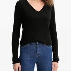 Свитер с V-образным вырезом и логотипом Свитер с V-образным вырезом и логотипом