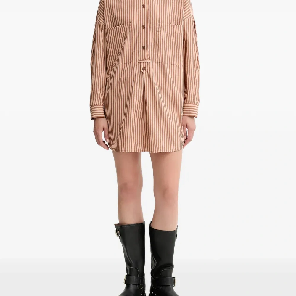 Мини-платье-рубашка в полоску