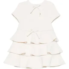 Платье с оборками и украшением в виде банта