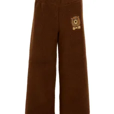 Флисовые брюки с вышивкой в виде медвежонка