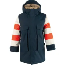 Полосатая куртка с капюшоном из лисы Полосатая куртка с капюшоном из лисы